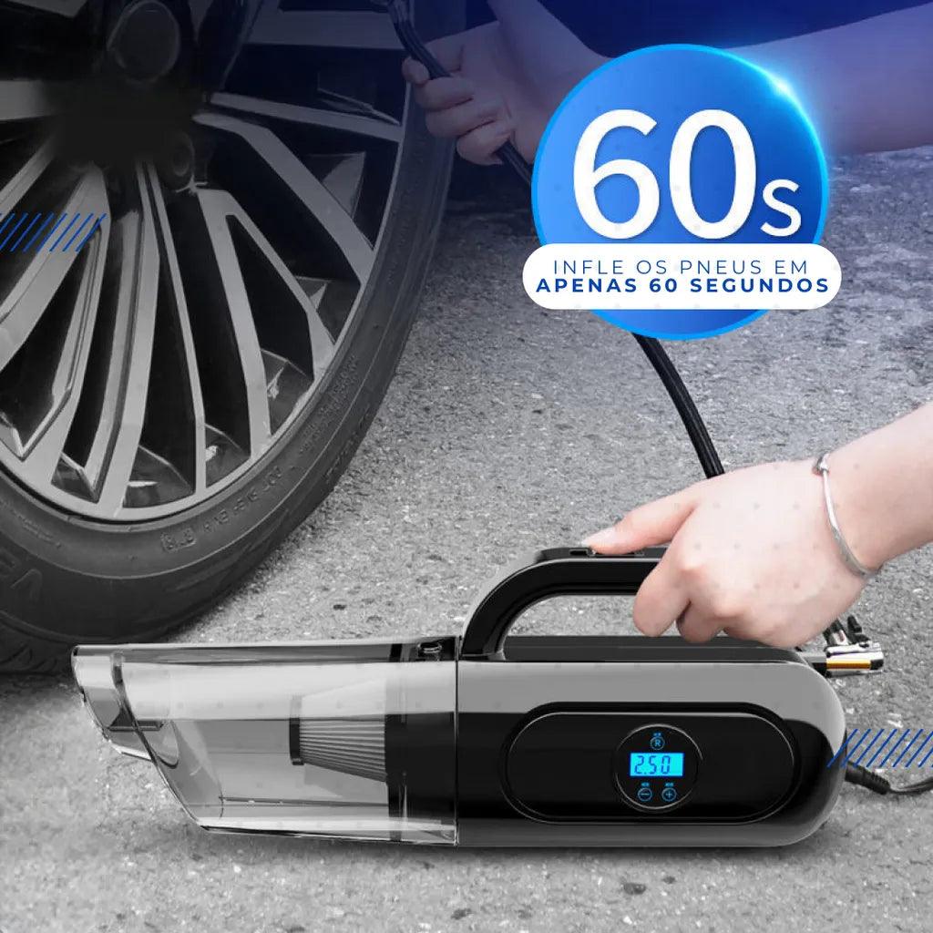 Compressor de ar para carro, enche o pneu do seu carro em apenas 60 segundos