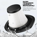 Aspirador de pó para carro portátil com filtro lavável e reutilizável, fácil de usar