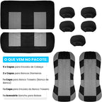 imagem mostra o que vem no pacote da Capa para banco de carro