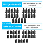 Kit de reparo de pneu com 25 peças grandes e 25 pequenas para consertos em situações de emergência