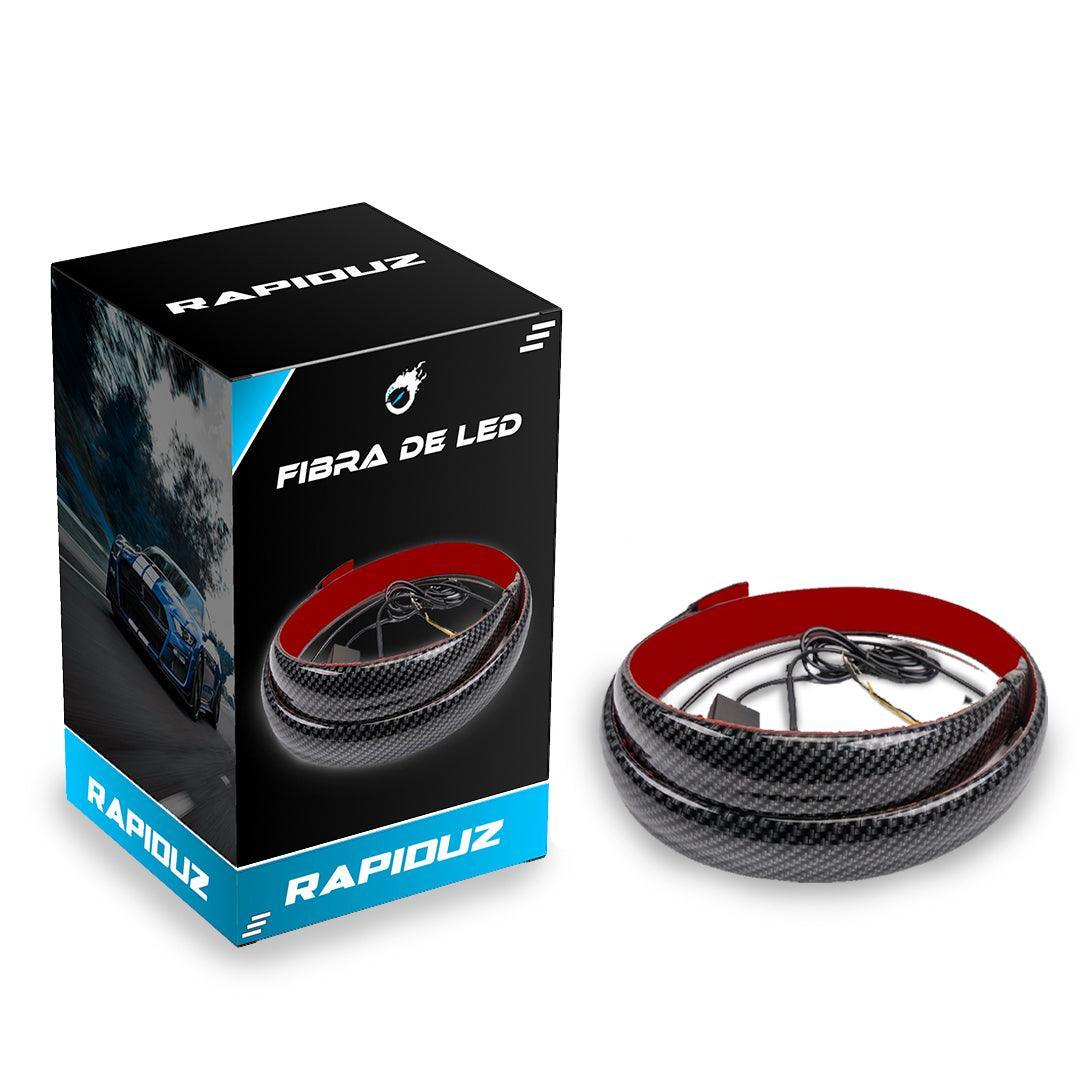 fibra de carbono com LED para carro, design esportivo e iluminação personalizada