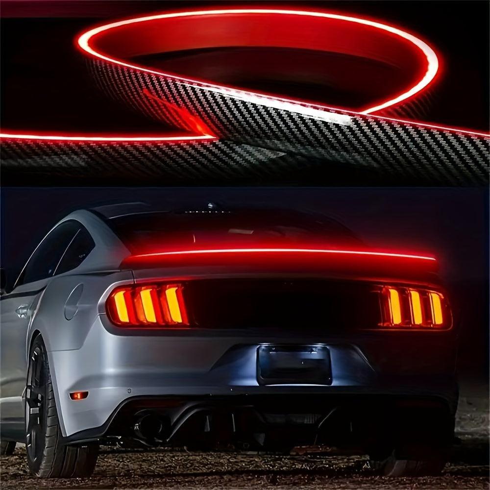 Fibra de carbono com LED instalada no aerofólio, estilo e destaque na traseira do carro