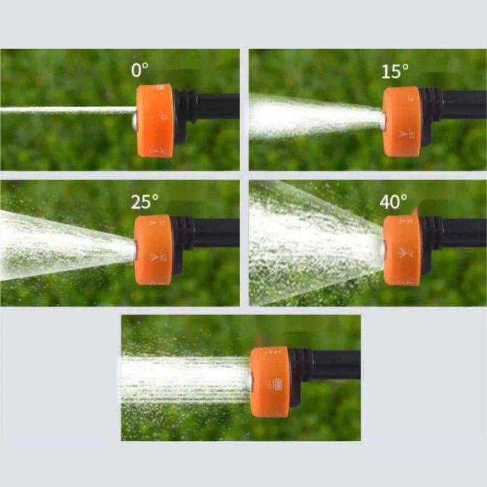 Pistola de alta pressão com níveis 0, 15, 25 e 40, ajusta jato para limpeza ideal.