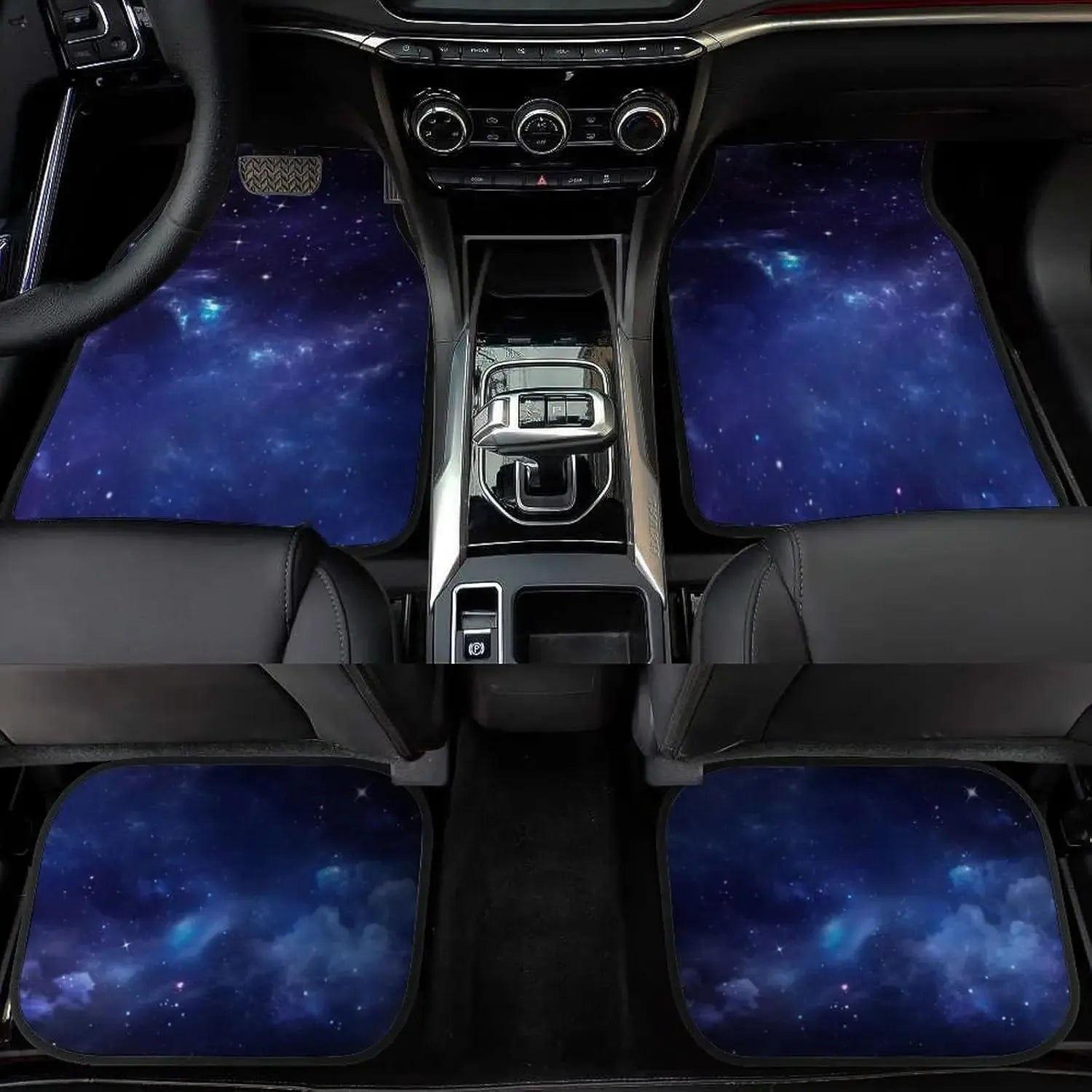 Tapetes automotivos universais de galáxia aplicados na parte da frente e atrás do carro