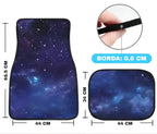 Imagem detalha medidas do tapete automotivo universal de galáxia em centímetros