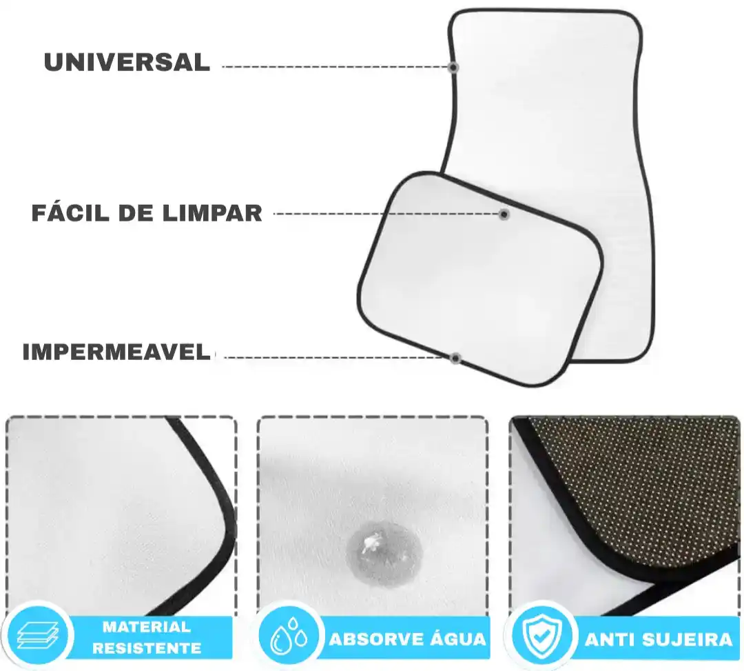Tapete automotivo universal de galáxia, resistente, absorve água e fácil de limpar