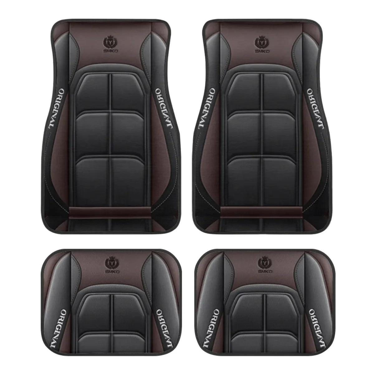 Tapete para carro estilo corrida com base antiderrapante e acabamento reforçado