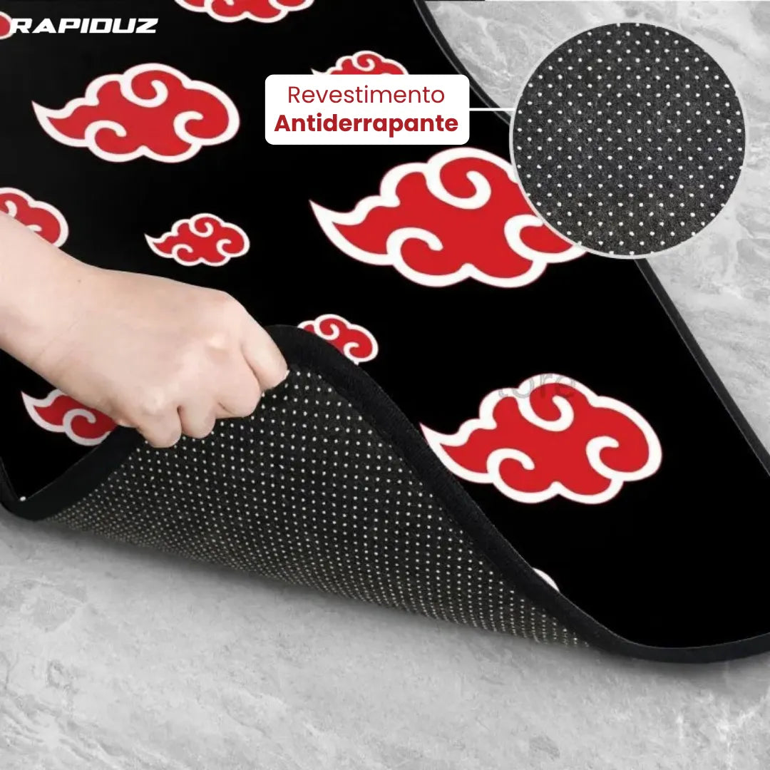 Tapete automotivo da akatsuki com revestimento antiderrapante para maior segurança e fixação
