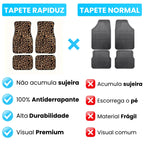tapete automotivo normal, sendo comparado com o tapete para carro da rapiduz