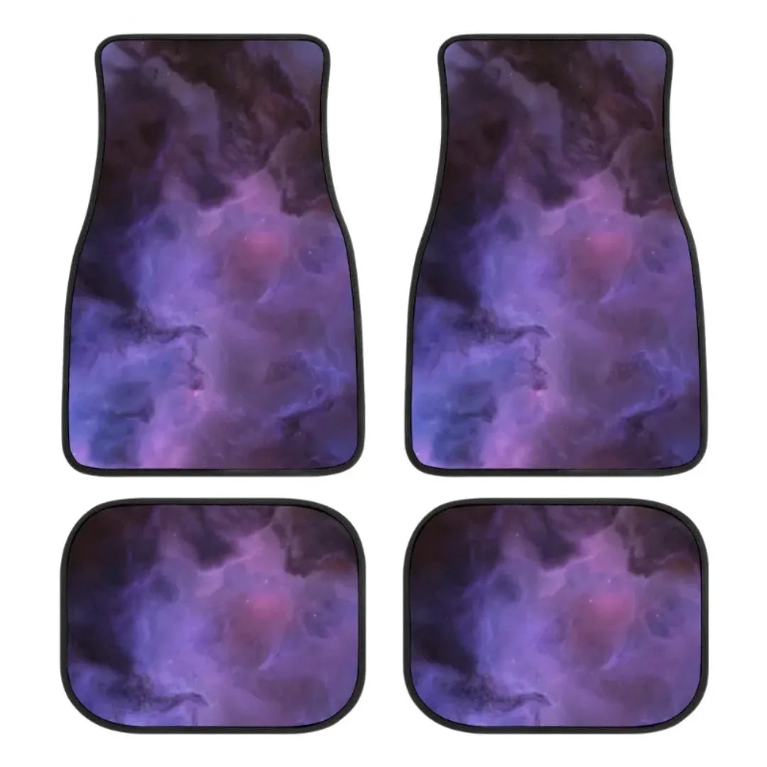 tapete automotivo com arte galáctica, ideal para dar estilo ao interior do carro