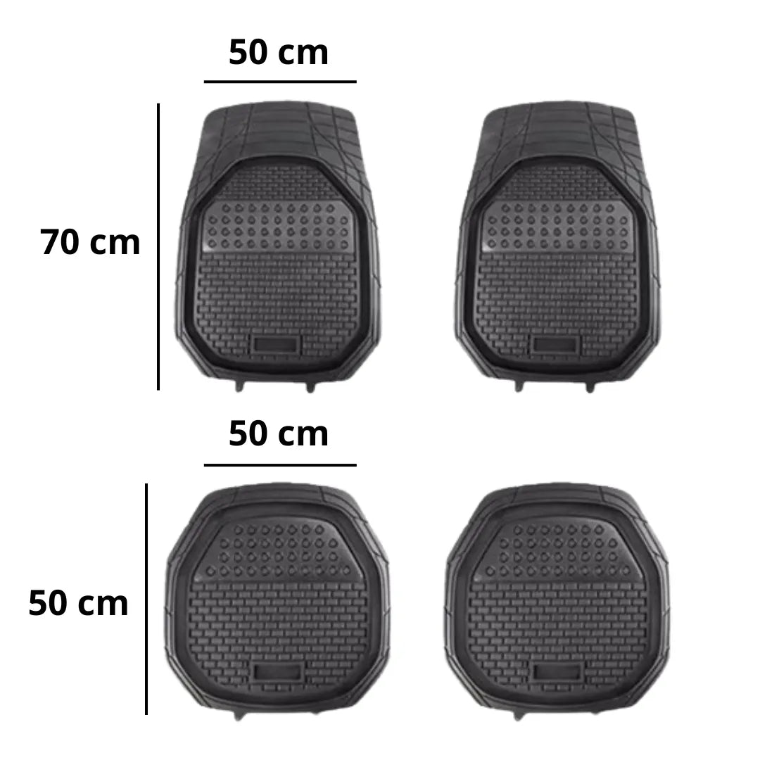 Imagem mostra medidas em centímetros do tapete automotivo 