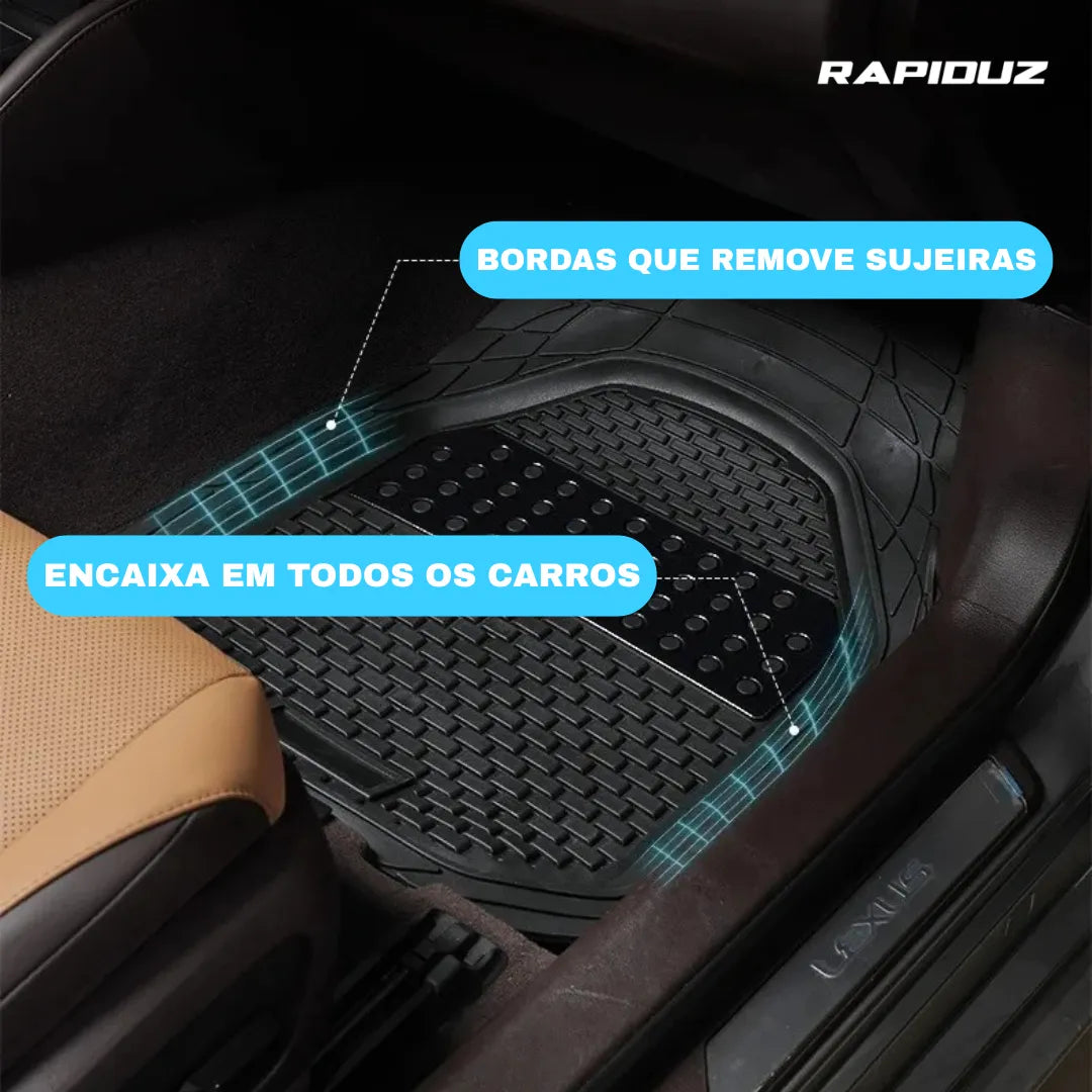 Tapete automotivo com ajuste universal, encaixa perfeitamente em todos os carros