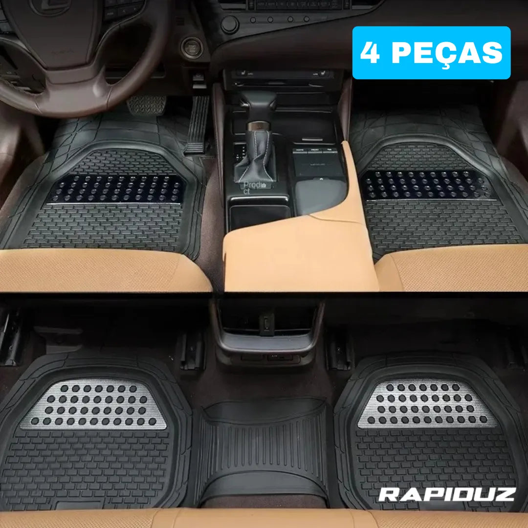 Kit com 4 tapetes automotivos impermeáveis, proteção completa contra água e sujeira