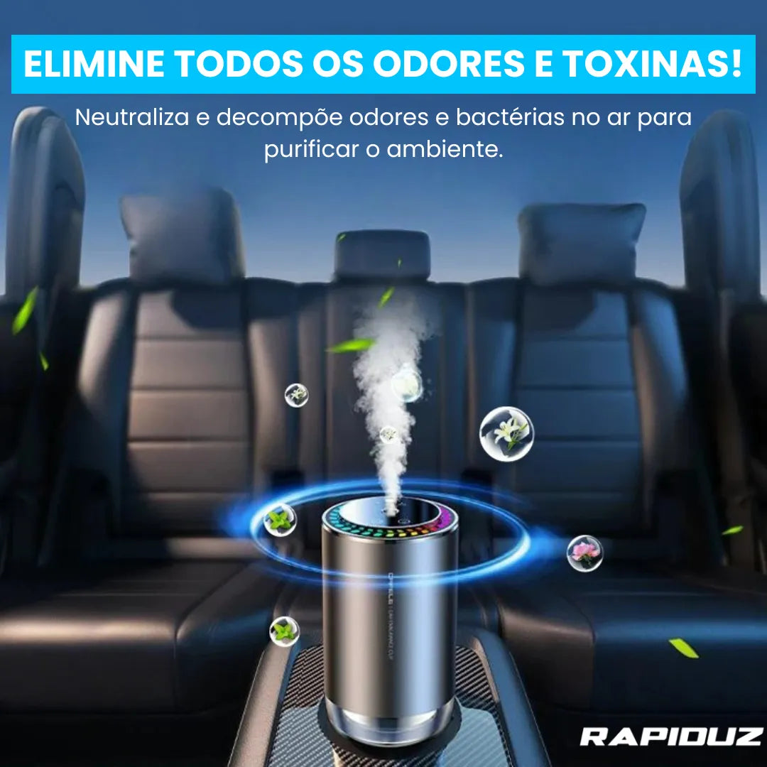 aromatizador para carro que elimina todos os odores e toxinas de dentro do carro