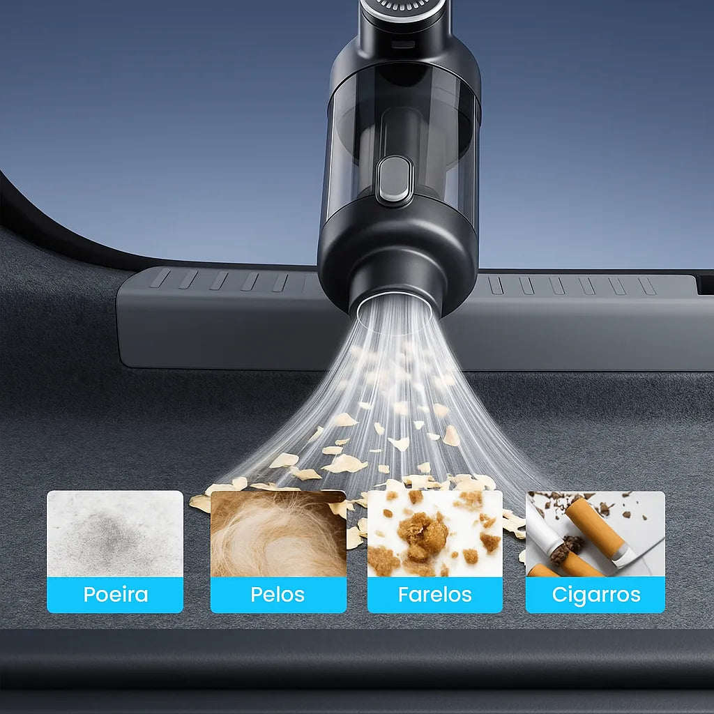 aspirador de pó para carro que suga qualquer tipo de poeira do carro