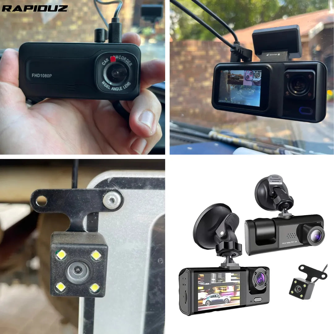 Imagem mostra câmera de ré e as frontais com visualização real na tela em Full HD de 1080p