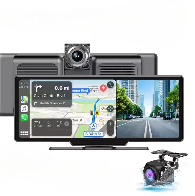  multimídia com câmera de ré integrada exibindo imagem traseira do carro