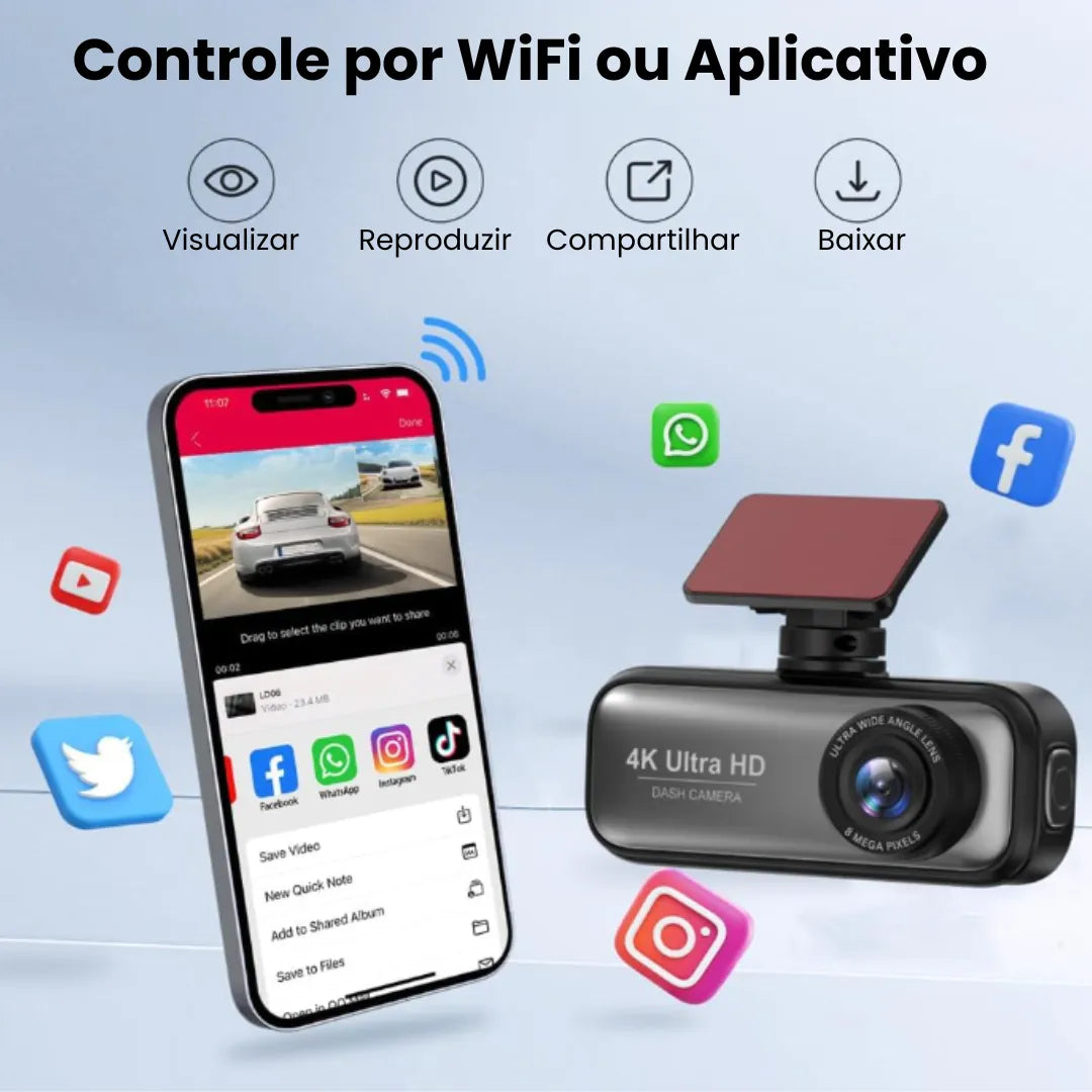 camera para carro com conexão com wifi