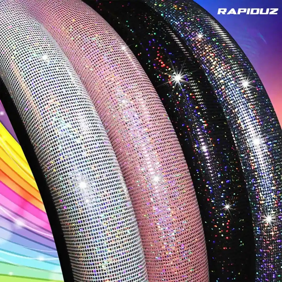 Imagem mostra várias capas de volante brilhante disponíveis em diferentes cores