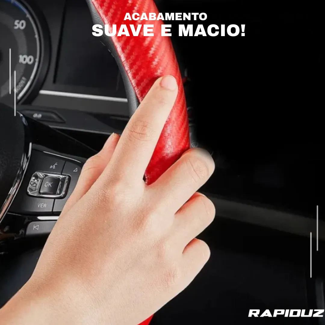 Capa de volante com acabamento suave e toque macio para mais conforto ao dirigir