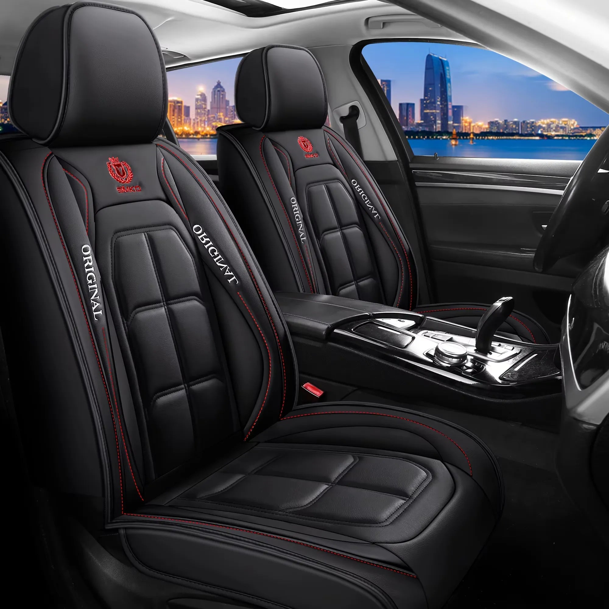 imagem mostra capa para banco de carro na cor preto