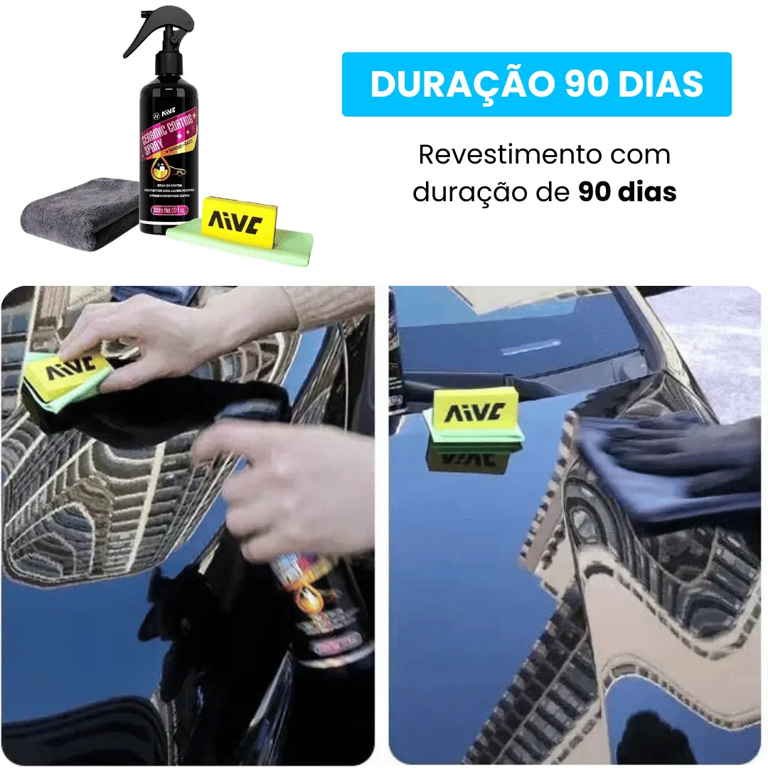 Cera líquida com proteção e brilho que duram até 90 dias após aplicação