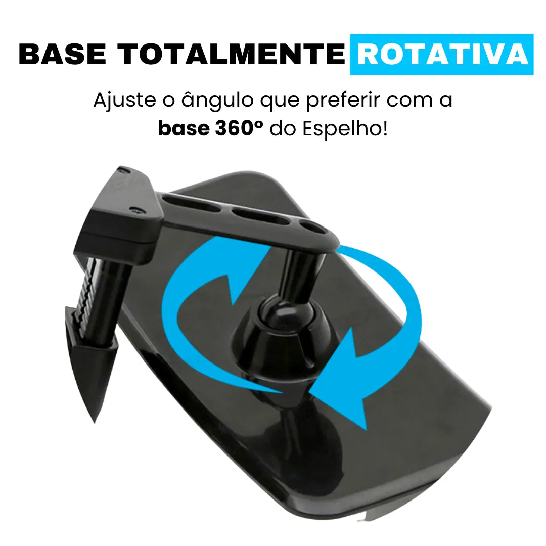 espelho carro bebe com base rotativa para ajustar o angulo que quiser do espelho 