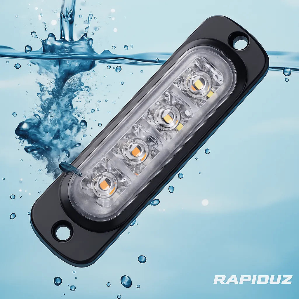 Farol de LED resistente à água e a qualquer condição climática.