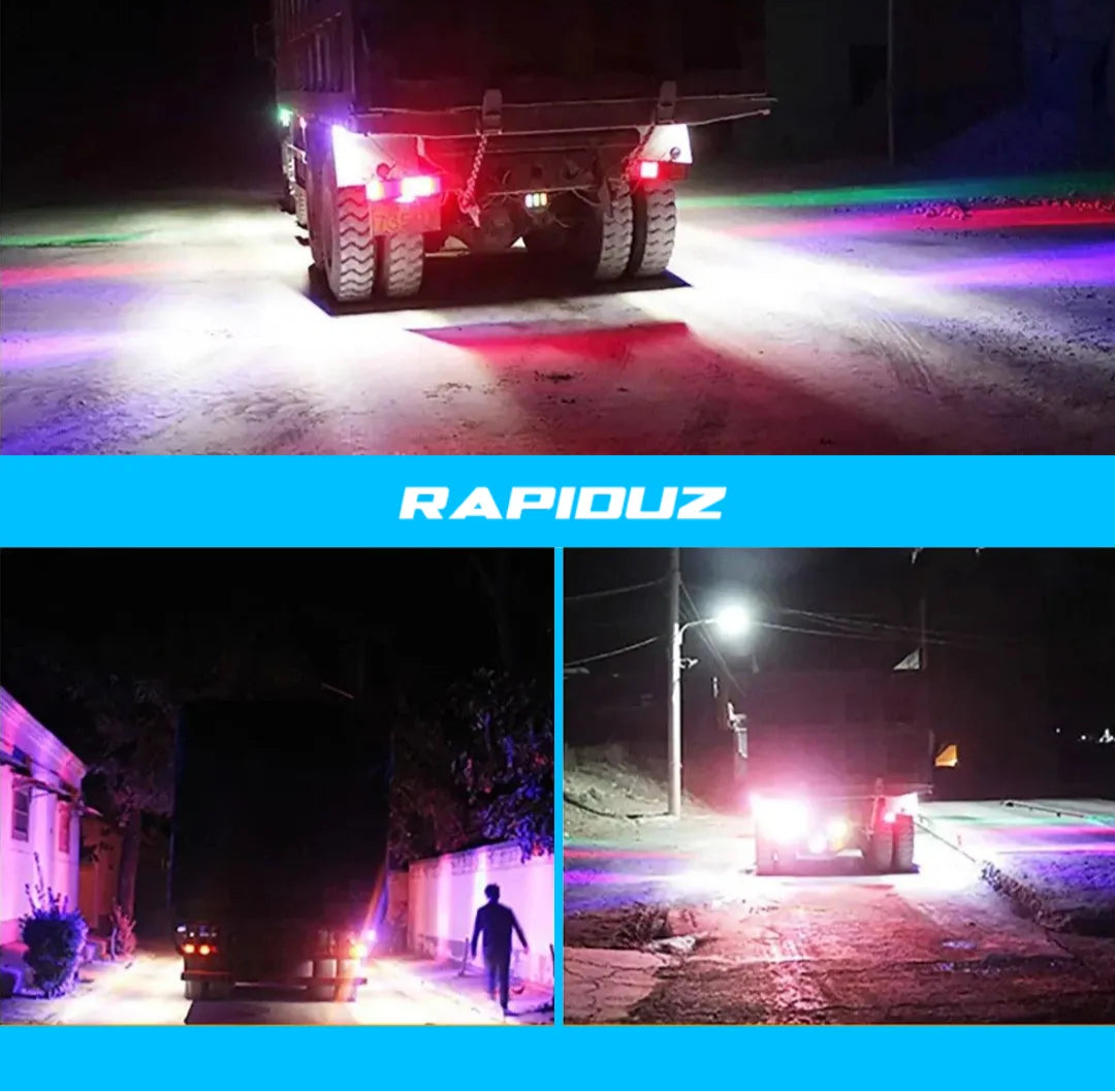 Farol de LED para caminhão, com alta luminosidade e eficiência energética atrás