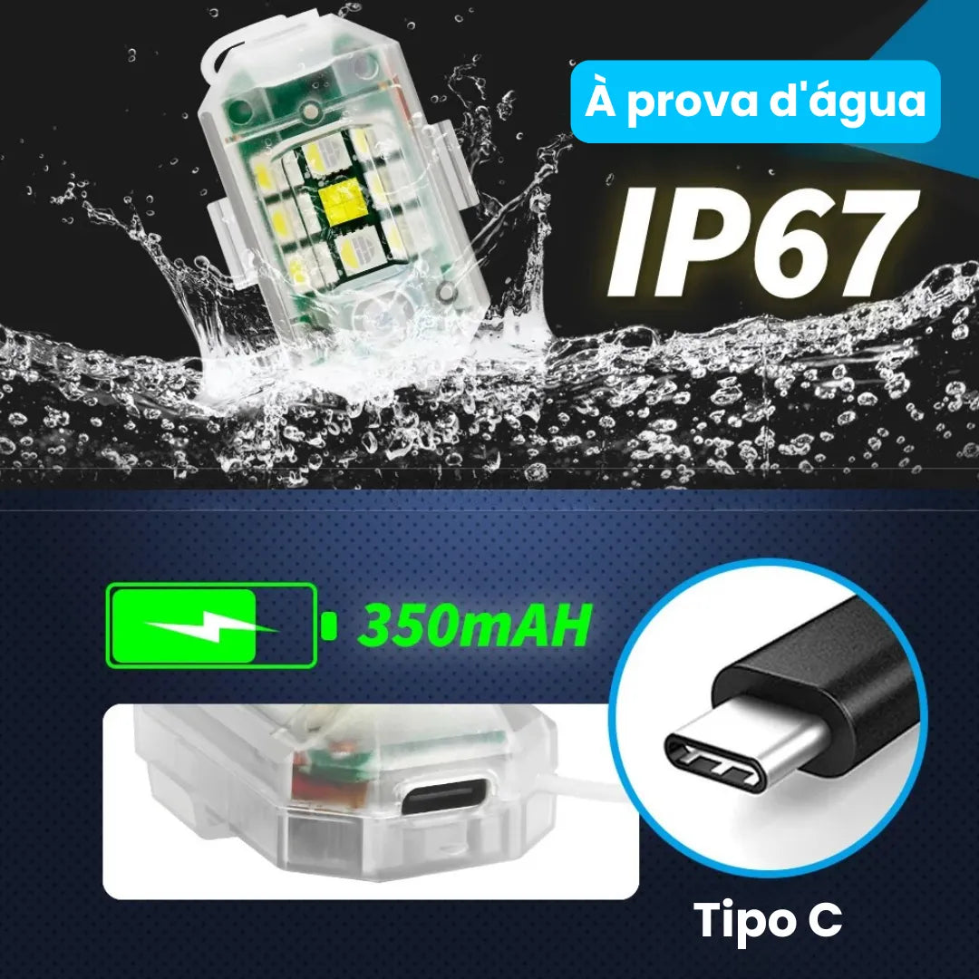 led para carro aprova d'gua e totalmente recarregavel