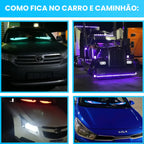 Olhos de led para carro instalados no para-brisa de 3 carros e 1 caminhão