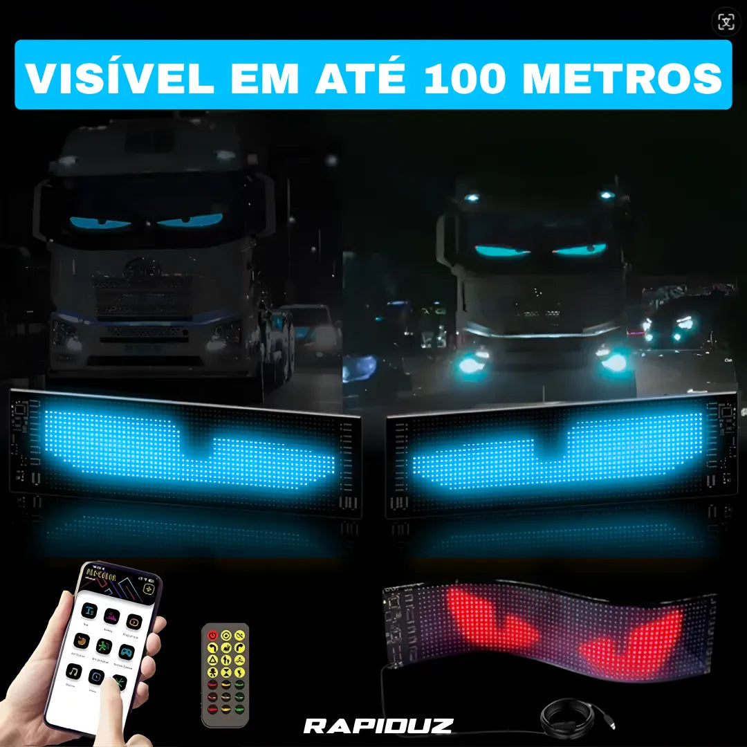 olhos de led para carro visível em uma distancia de até 100 metros