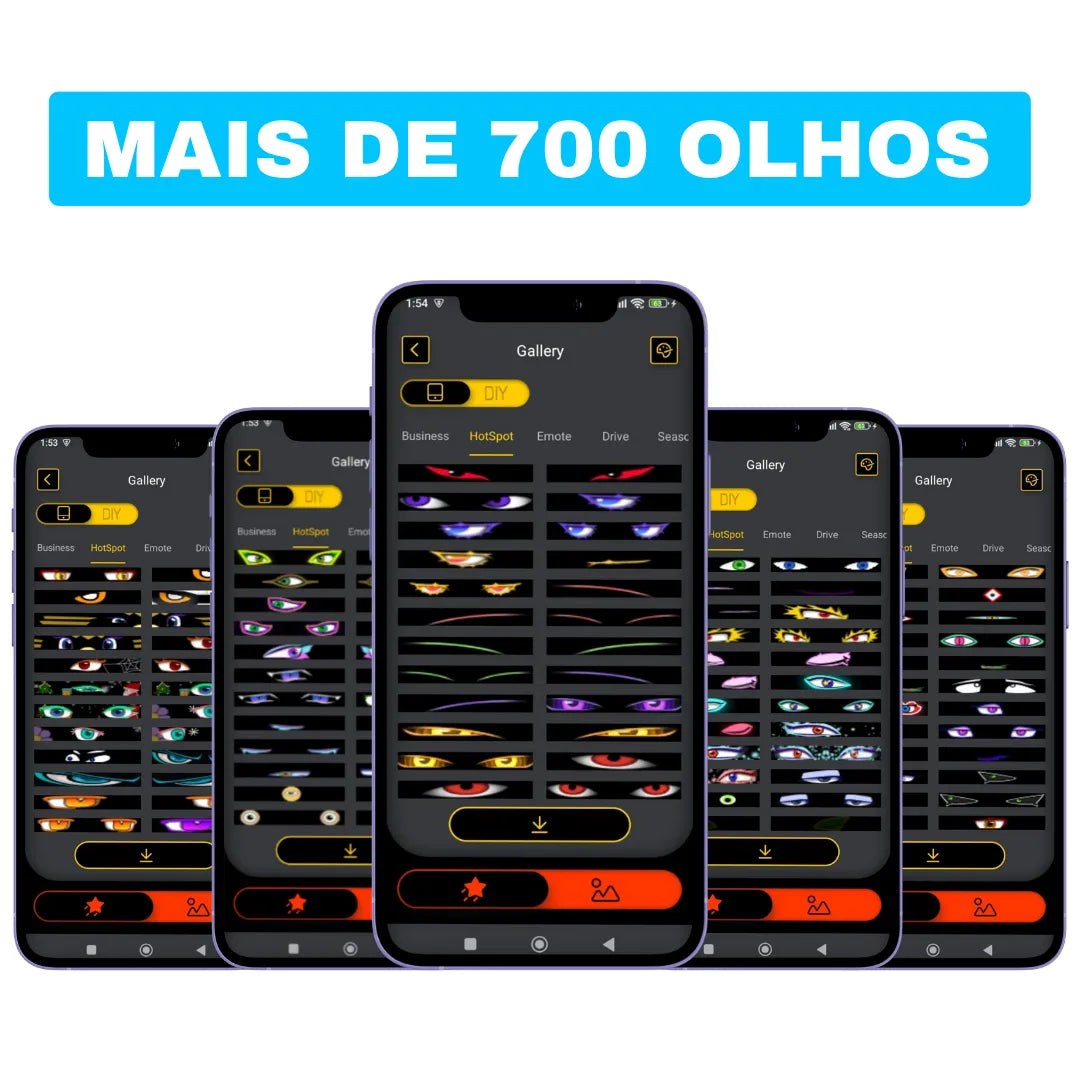 olhos de led para carro com mais de 700 olhos dísponiveis para personalização