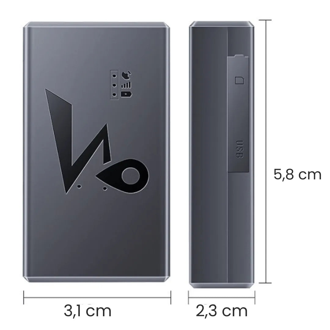 imagem mostra o tamanho do rastreador veicular da loja rapiduz