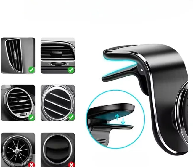 Imagem mostra saídas de ventilação compatíveis com o suporte magnético para celular.