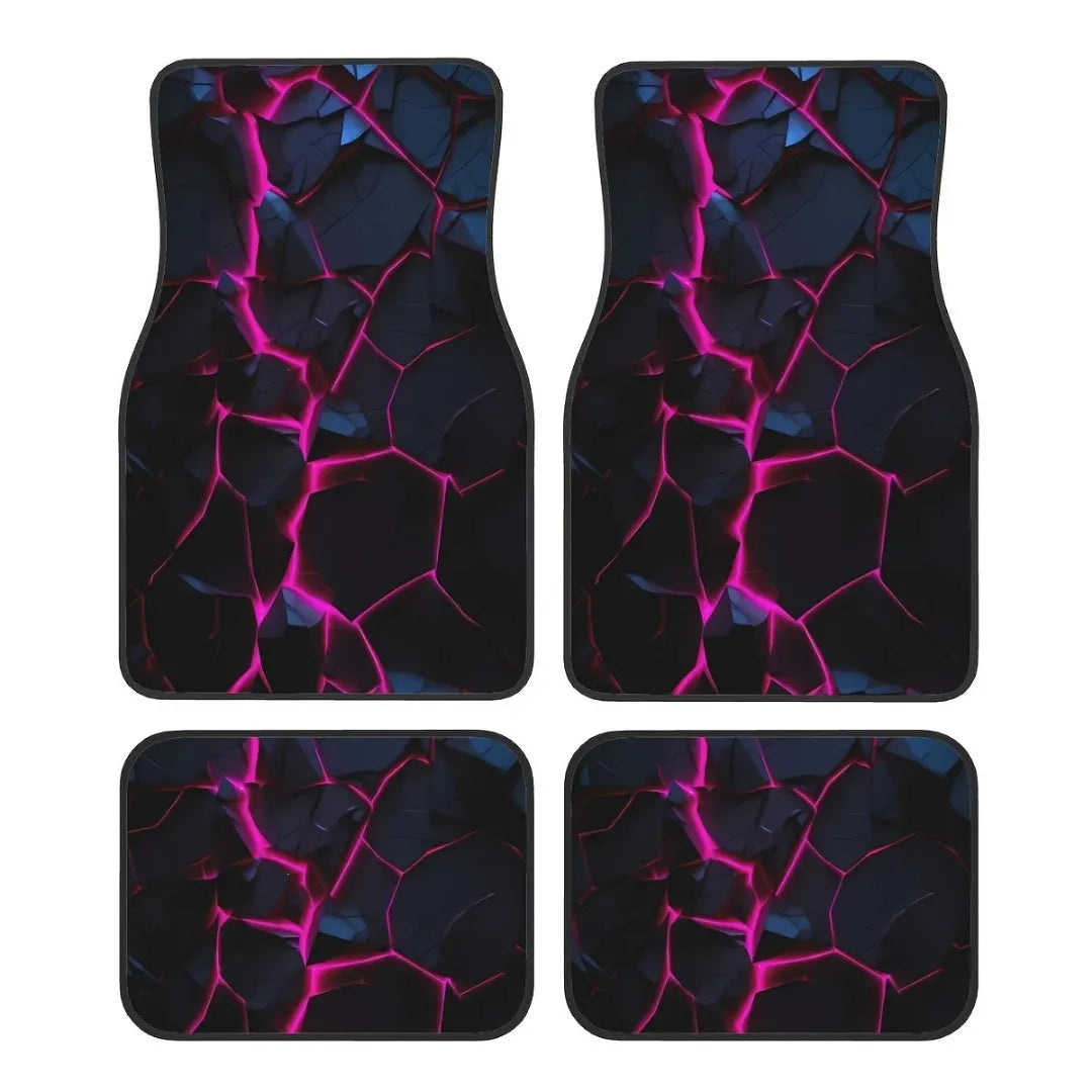 Tapete de carro com estampa de rochas, kit com 4 peças para carro