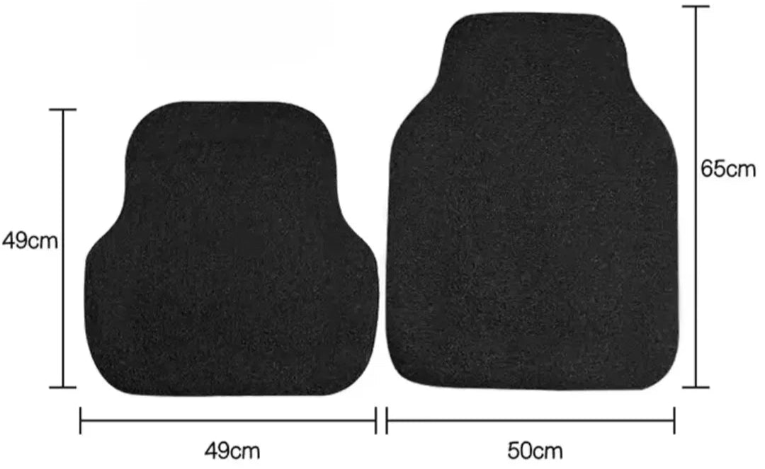 imagem mostra o tamanho do tapete automotivo simples