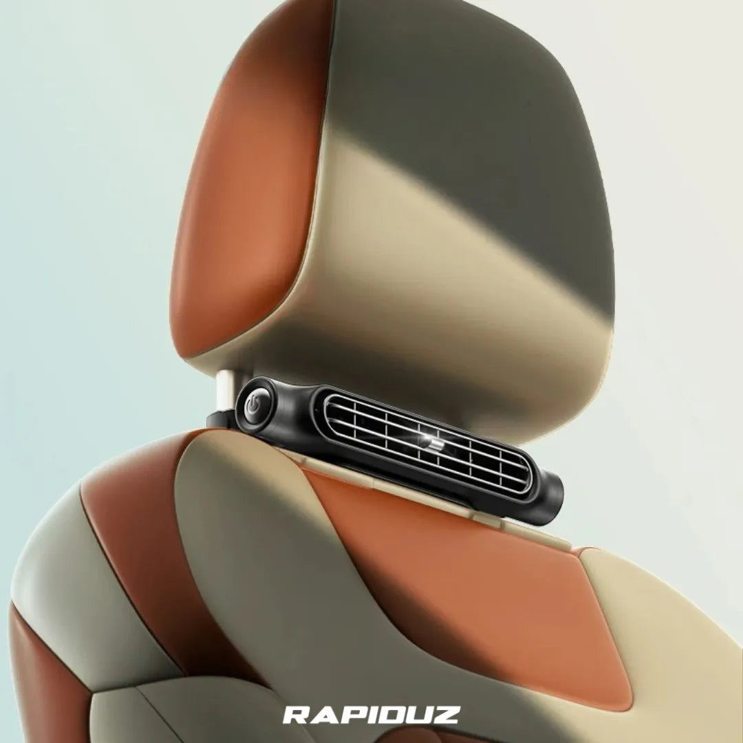 ventilador para carro instalado dentro do carro